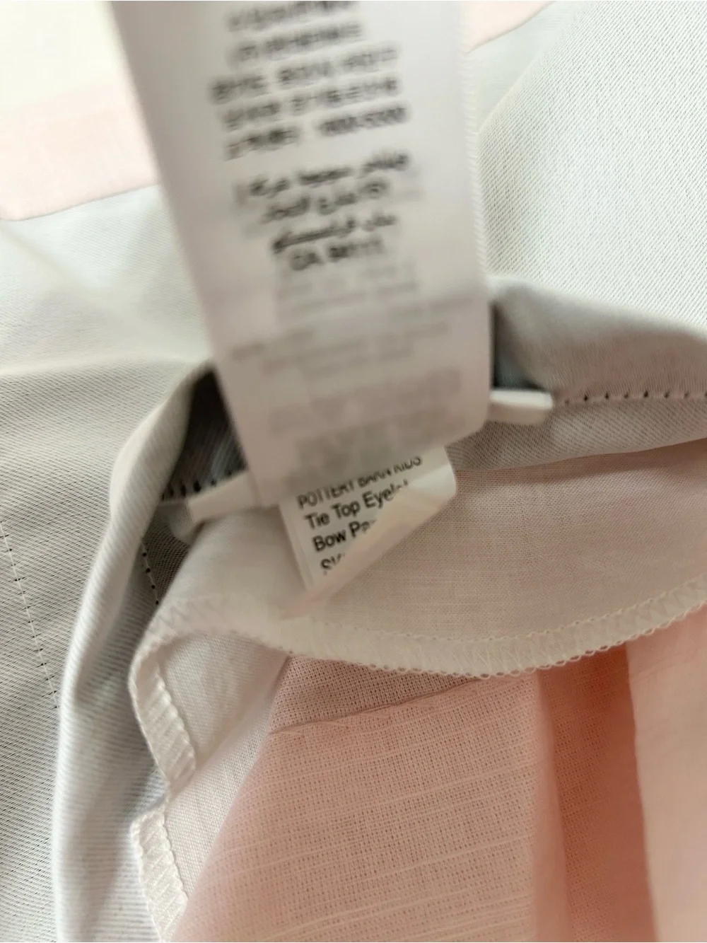 Pottery Barn Kids Tie top eyelet drapes 84”